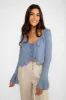 Cropped Long Sleeve Ruffle Blouse sold by Bellissima