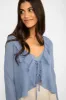 Cropped Long Sleeve Ruffle Blouse sold by Bellissima