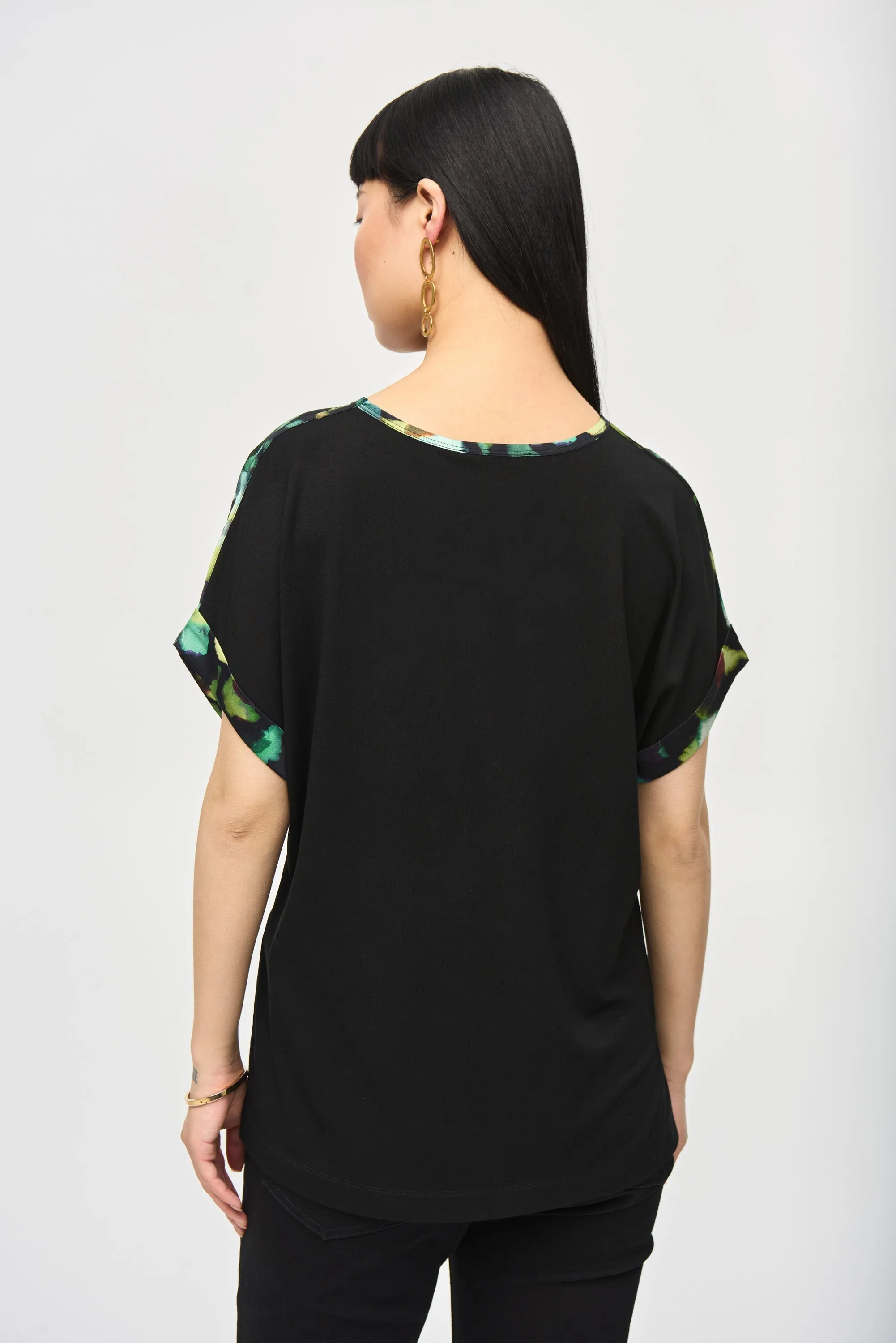 Satin Front Abstract Print Short Sleeve Top sold by Bellissima product image thumbnail 2