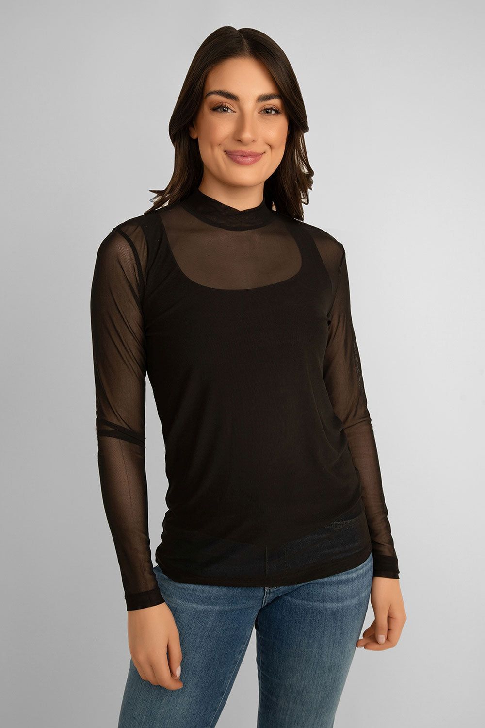Long Sleeve Sheer Mesh Top sold by Bellissima product image thumbnail 2