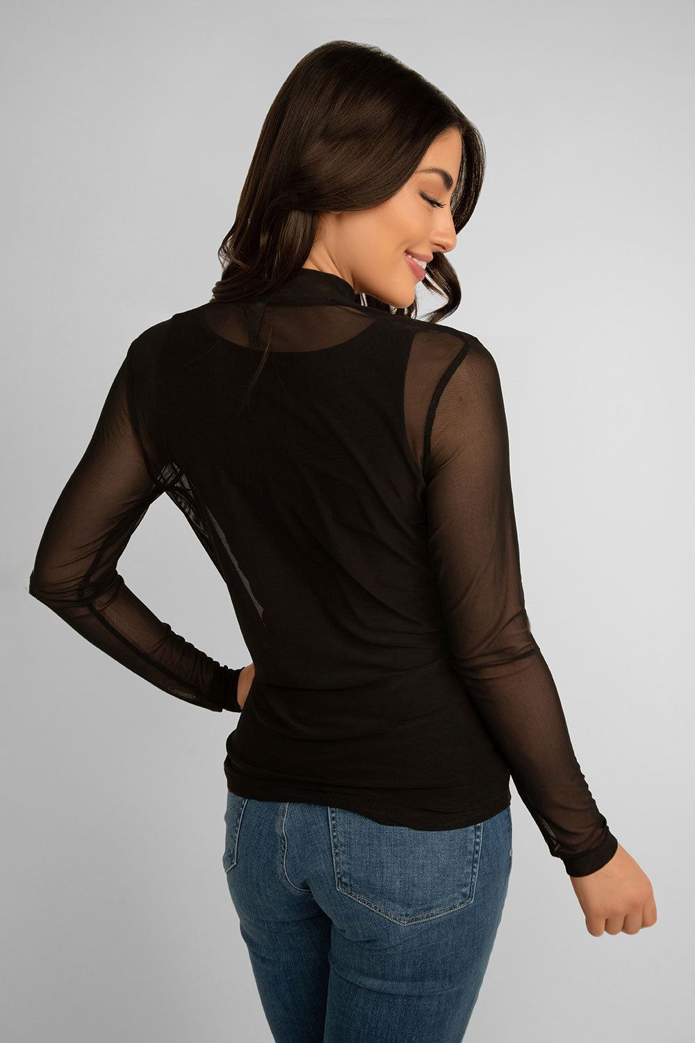 Long Sleeve Sheer Mesh Top sold by Bellissima product image thumbnail 4