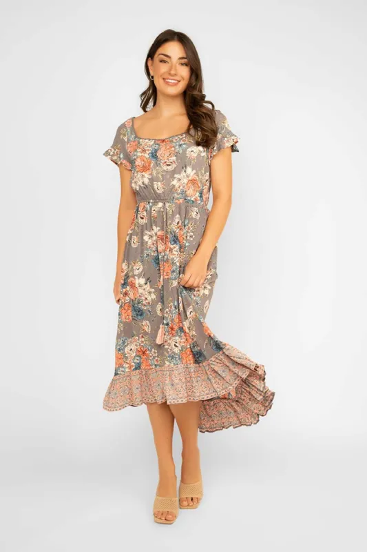 Floral Printed Midi Dress sold by Bellissima