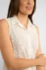 Sleeveless White Embroidered Midi Dress With Pockets sold by Bellissima