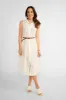 Sleeveless White Embroidered Midi Dress With Pockets sold by Bellissima