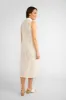 Sleeveless White Embroidered Midi Dress With Pockets sold by Bellissima
