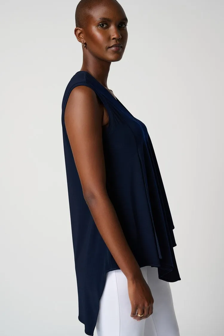 Sleeveless Asymmetric V-Neck Tunic - The Essentials sold by Bellissima product image thumbnail 4