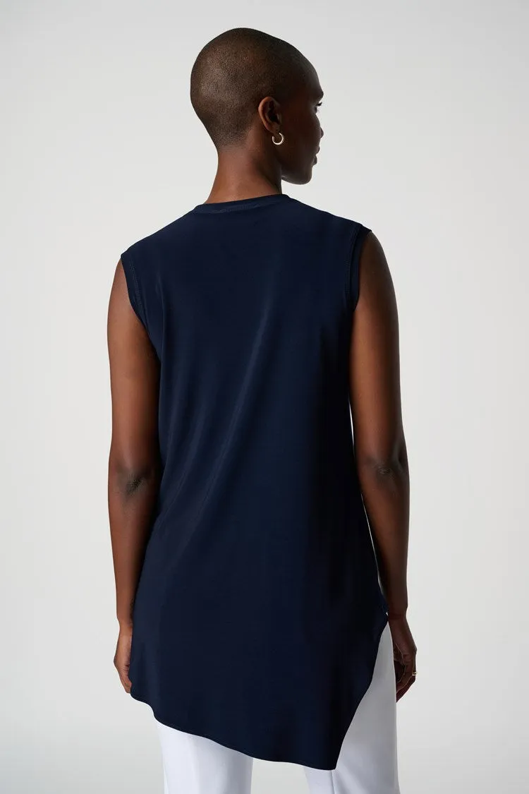 Sleeveless Asymmetric V-Neck Tunic - The Essentials sold by Bellissima product image thumbnail 5