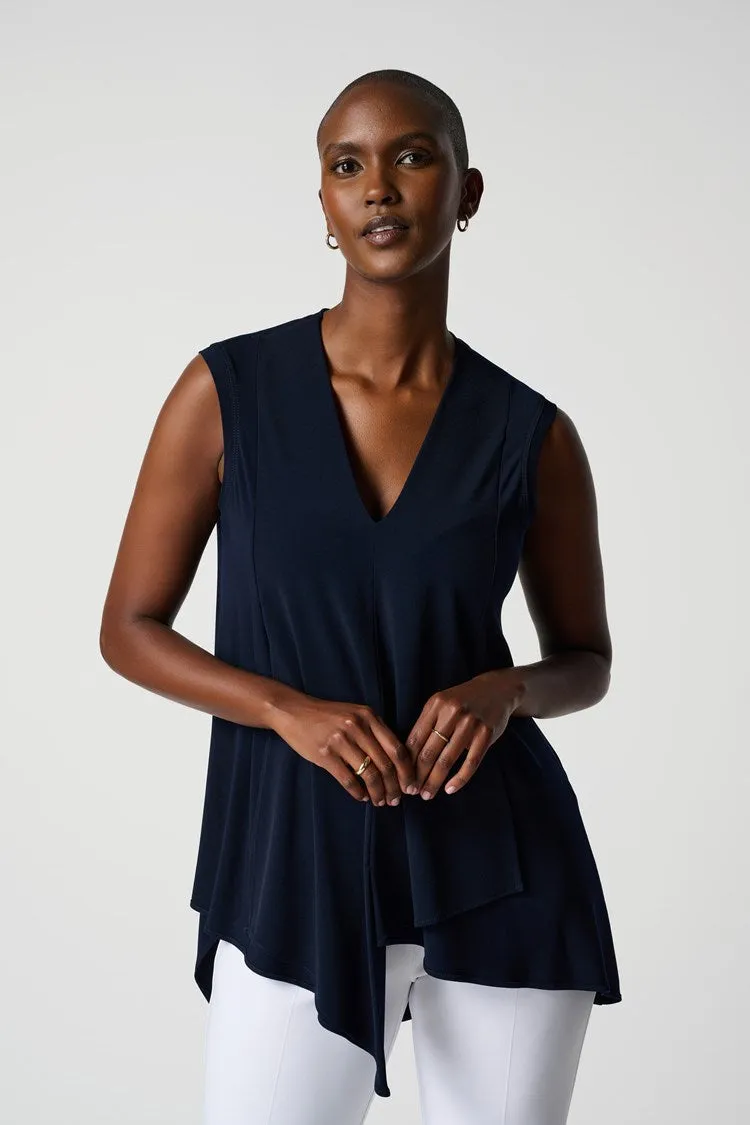 Sleeveless Asymmetric V-Neck Tunic - The Essentials sold by Bellissima product image thumbnail 2