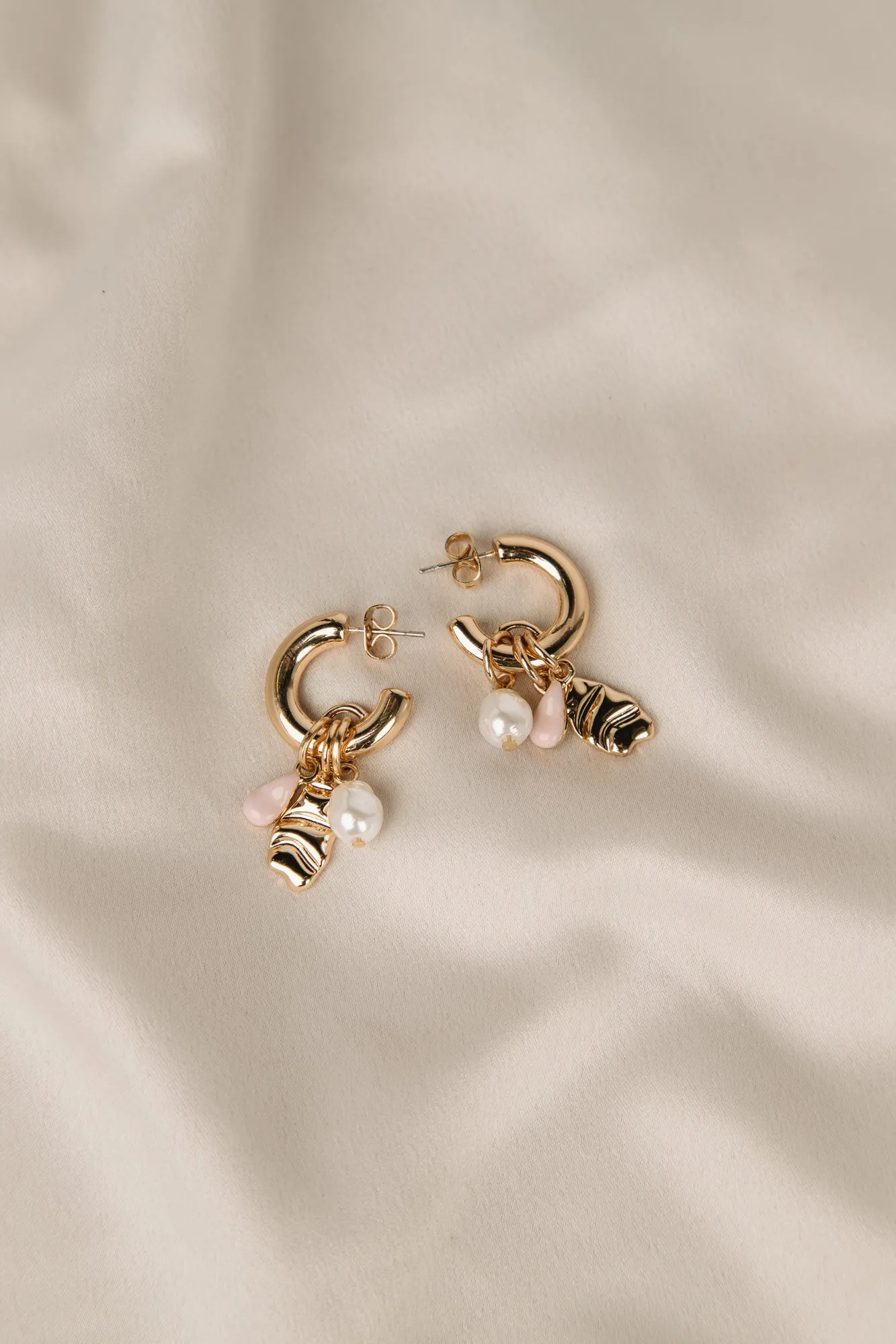 Dainty Hoop Earrings With Charms sold by Bellissima