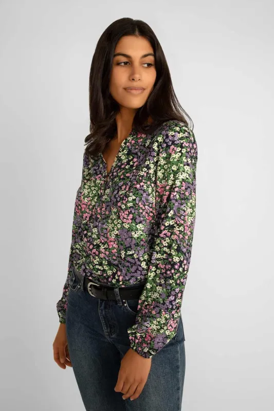 Floral Henley Blouse sold by Bellissima