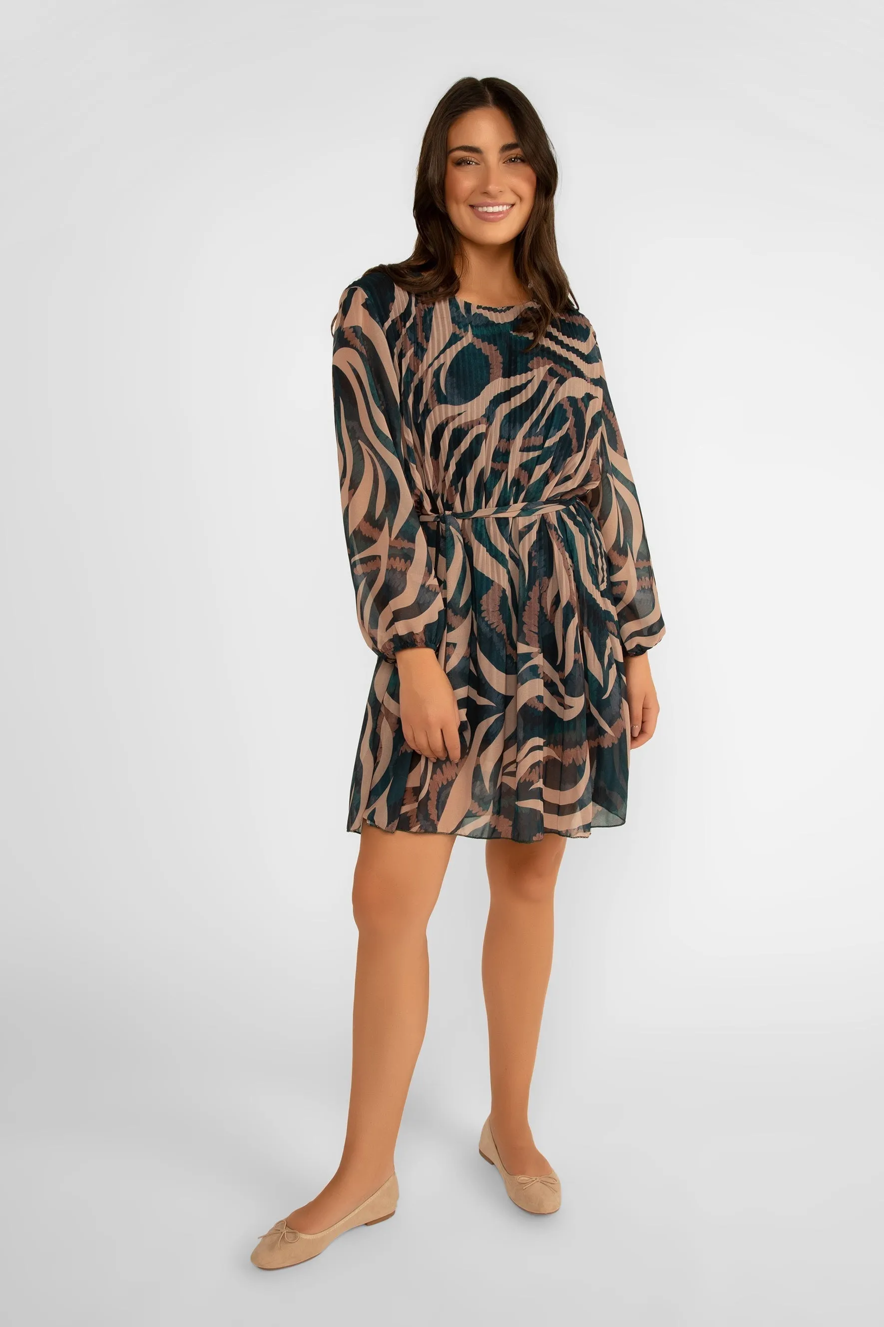 Teal Printed Dress sold by Bellissima