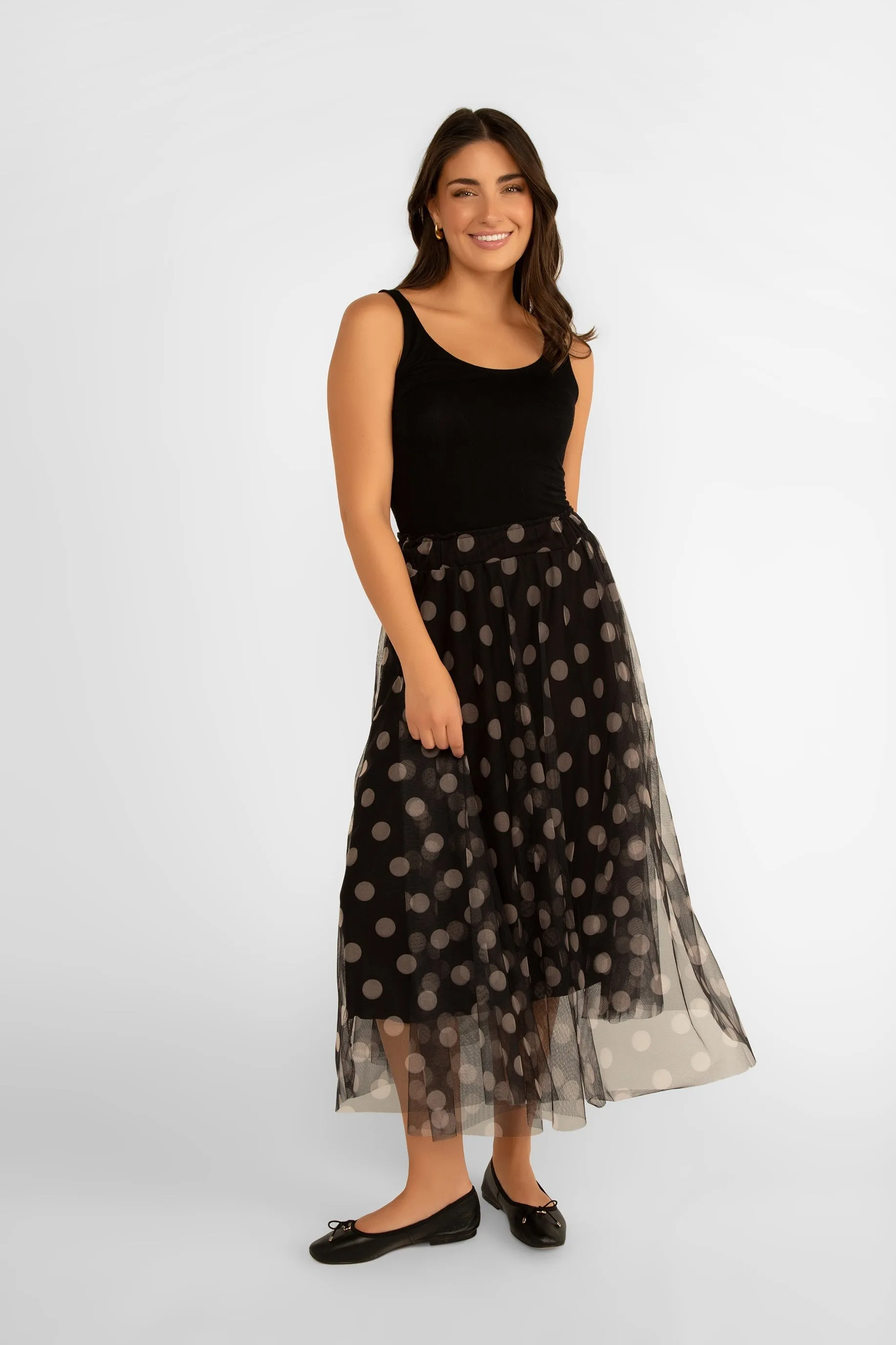 Playful Polka Dot Chiffon Skirt sold by Bellissima product image thumbnail 2