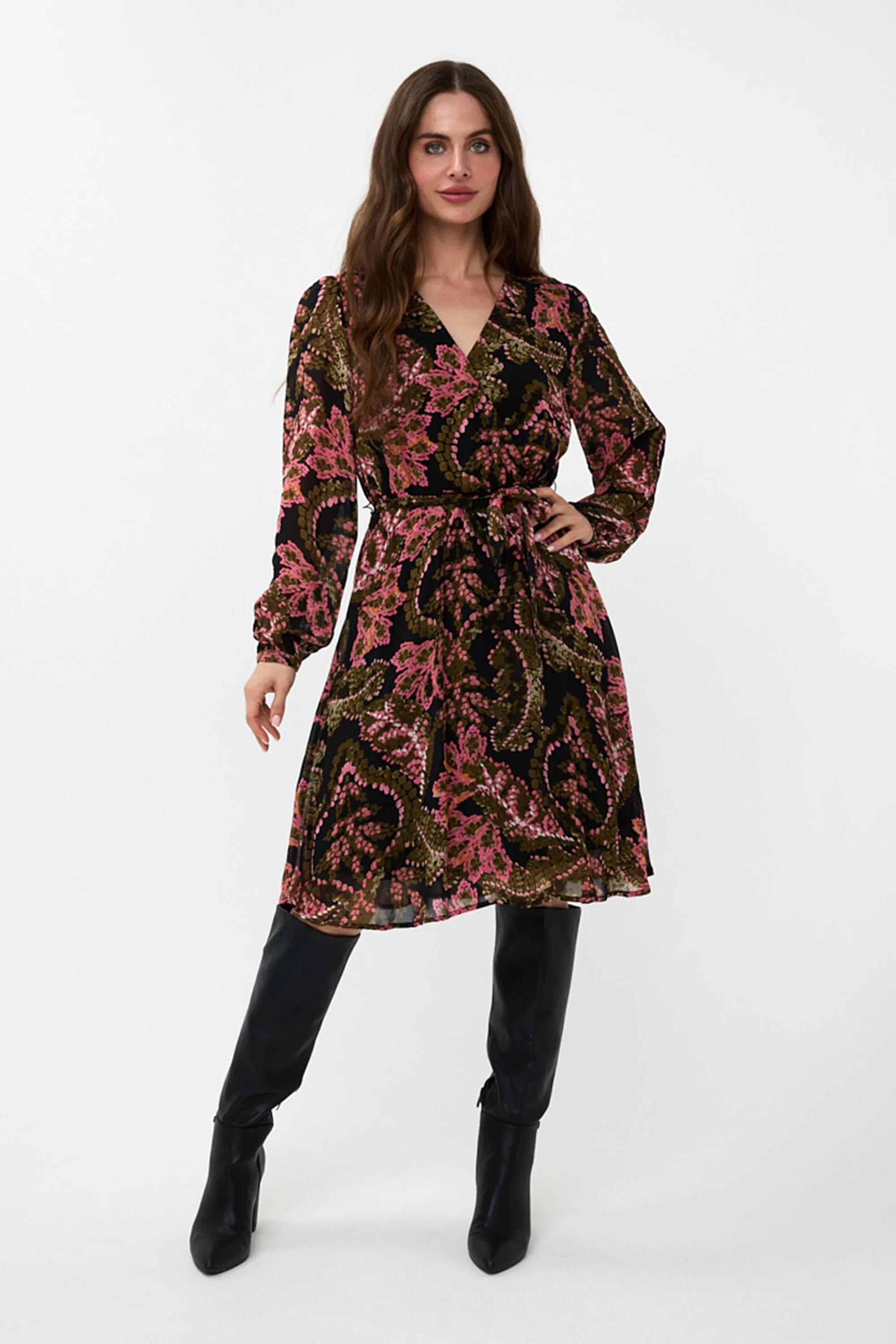 Global Flower Dress Elastic Waist sold by Bellissima