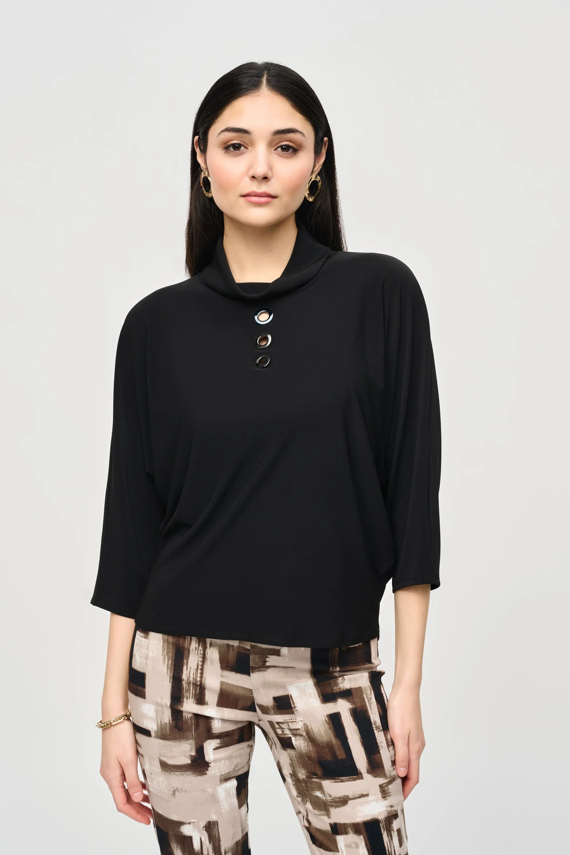 Silky Knit Boxy Top with Eyelets sold by Bellissima