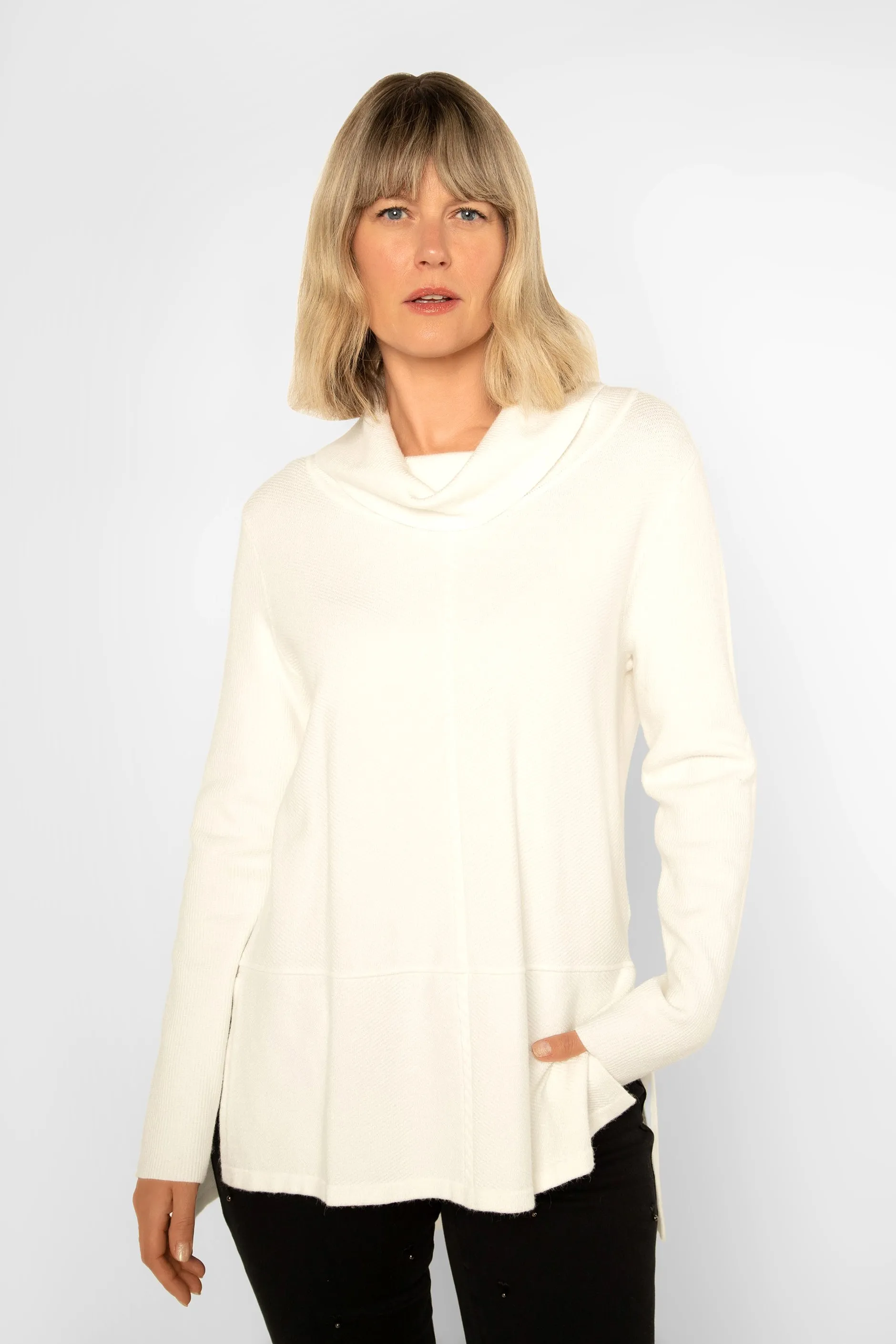 Long Sleeve Cowl Neck Tunic Sweater sold by Bellissima product image thumbnail 2