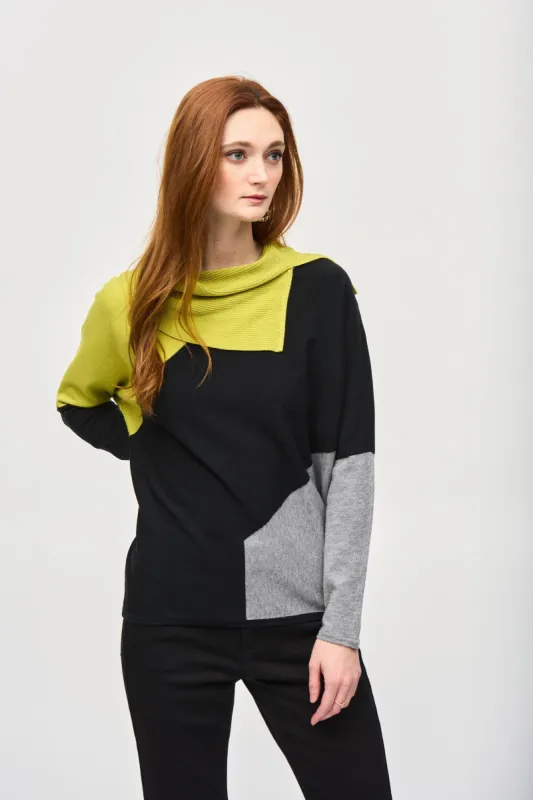 Colour-Block Jacquard Sweater Top sold by Bellissima