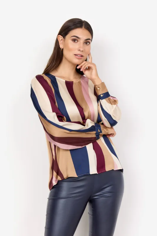 Ines Long Sleeve Print Woven Top sold by Bellissima