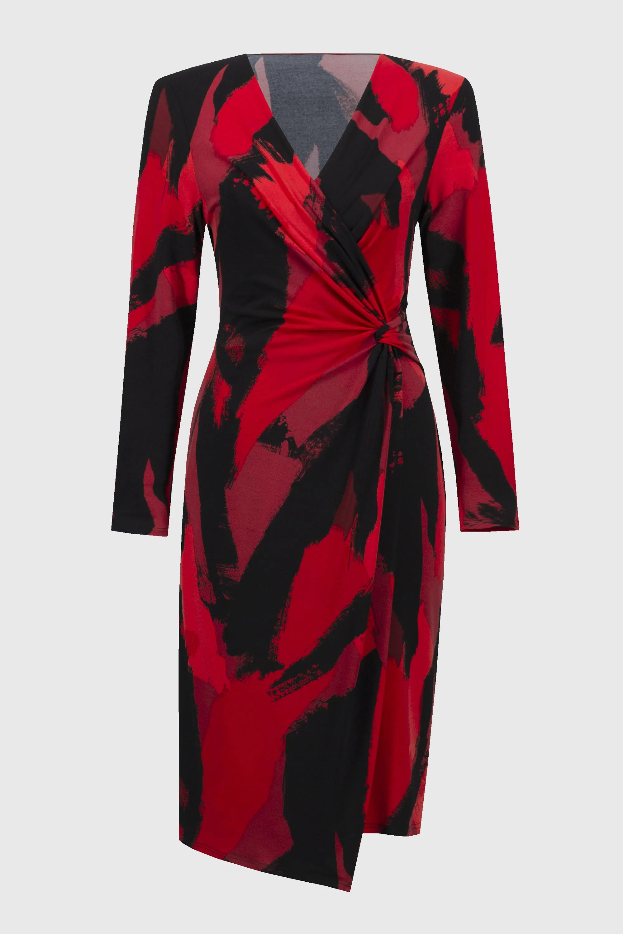 Elegant Silky Knit Abstract Print Wrap Dress sold by Bellissima product image thumbnail 5