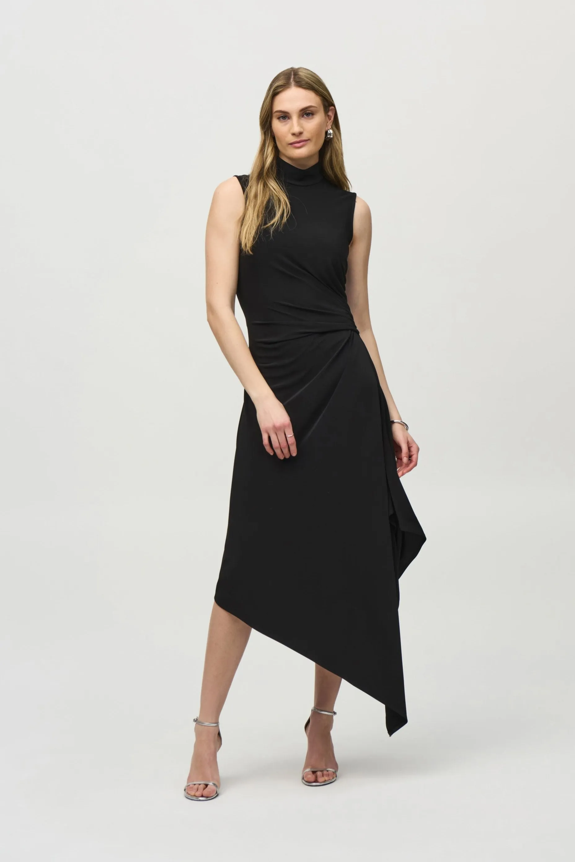 Sleeveless Asymmetrical Mock Neck Dress sold by Bellissima