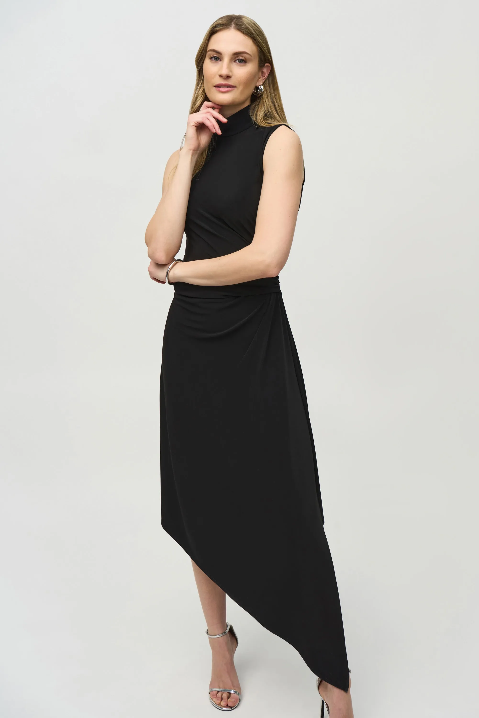 Sleeveless Asymmetrical Mock Neck Dress sold by Bellissima product image thumbnail 2