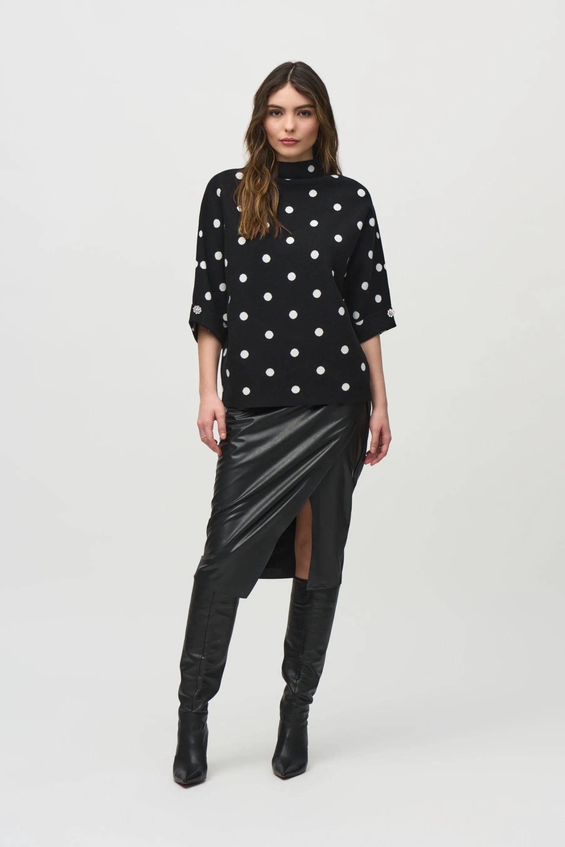 Jacquard Sweater Dot Print Top sold by Bellissima product image thumbnail 4