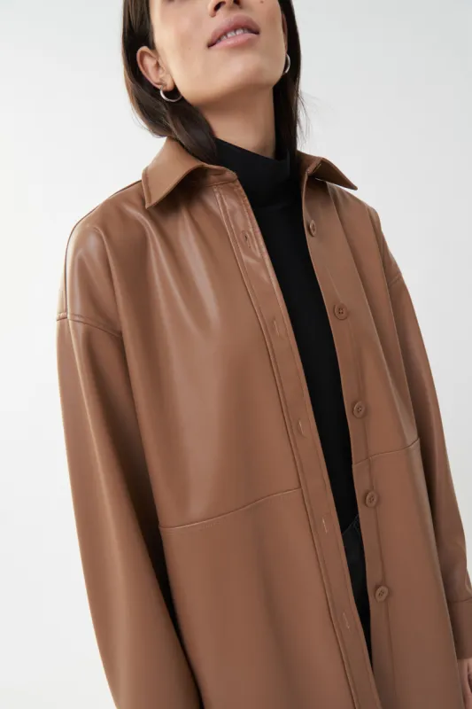 Faux Leather Shacket sold by Bellissima