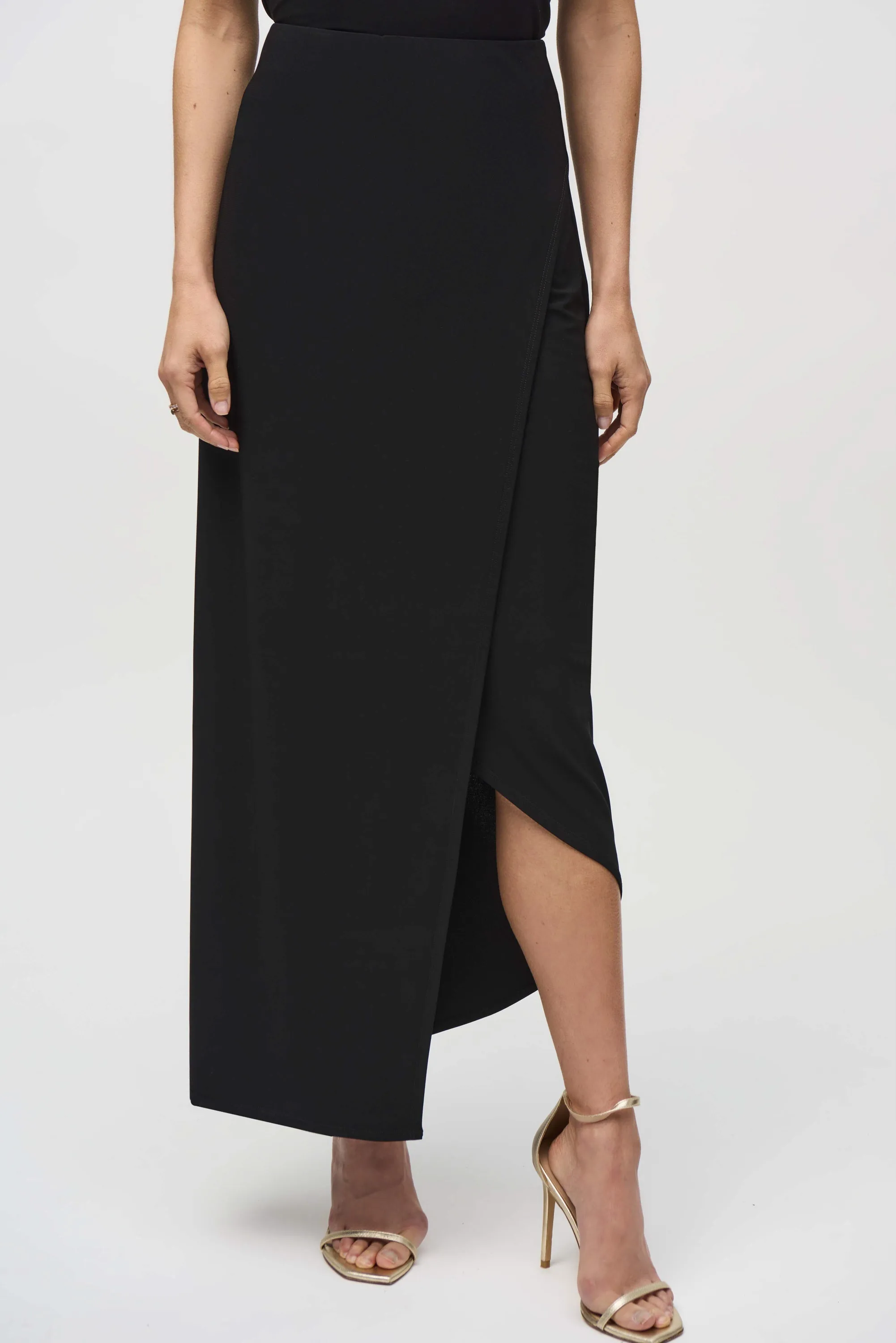 Silky Knit Asymmetrical Pull - On Skirt sold by Bellissima