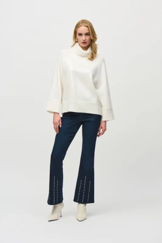 Classic Flared Denim Pants with Stone Rivets sold by Bellissima