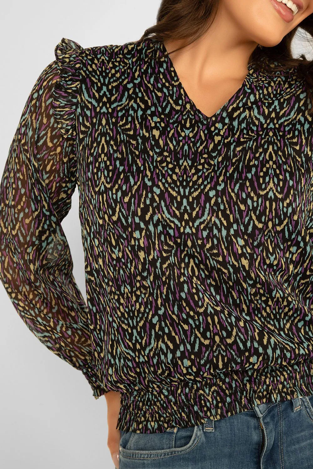 Abstract Print Smocked Blouse sold by Bellissima product image thumbnail 4