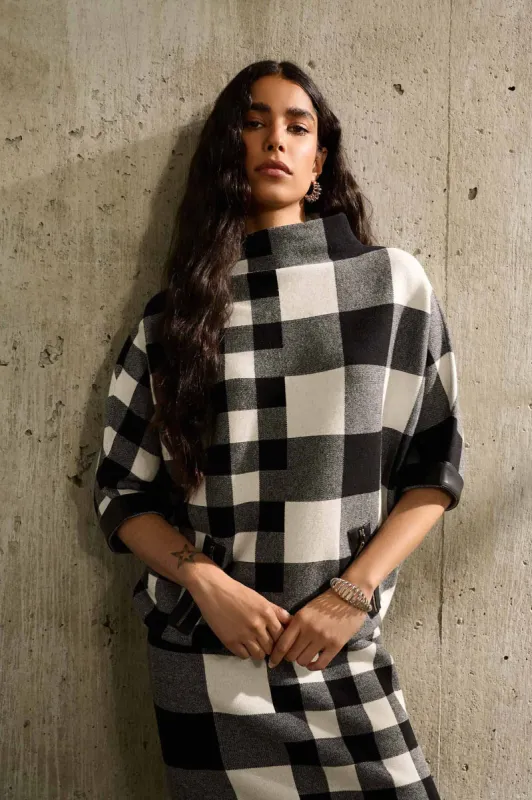 Plaid Jacquard Knit Sweater sold by Bellissima