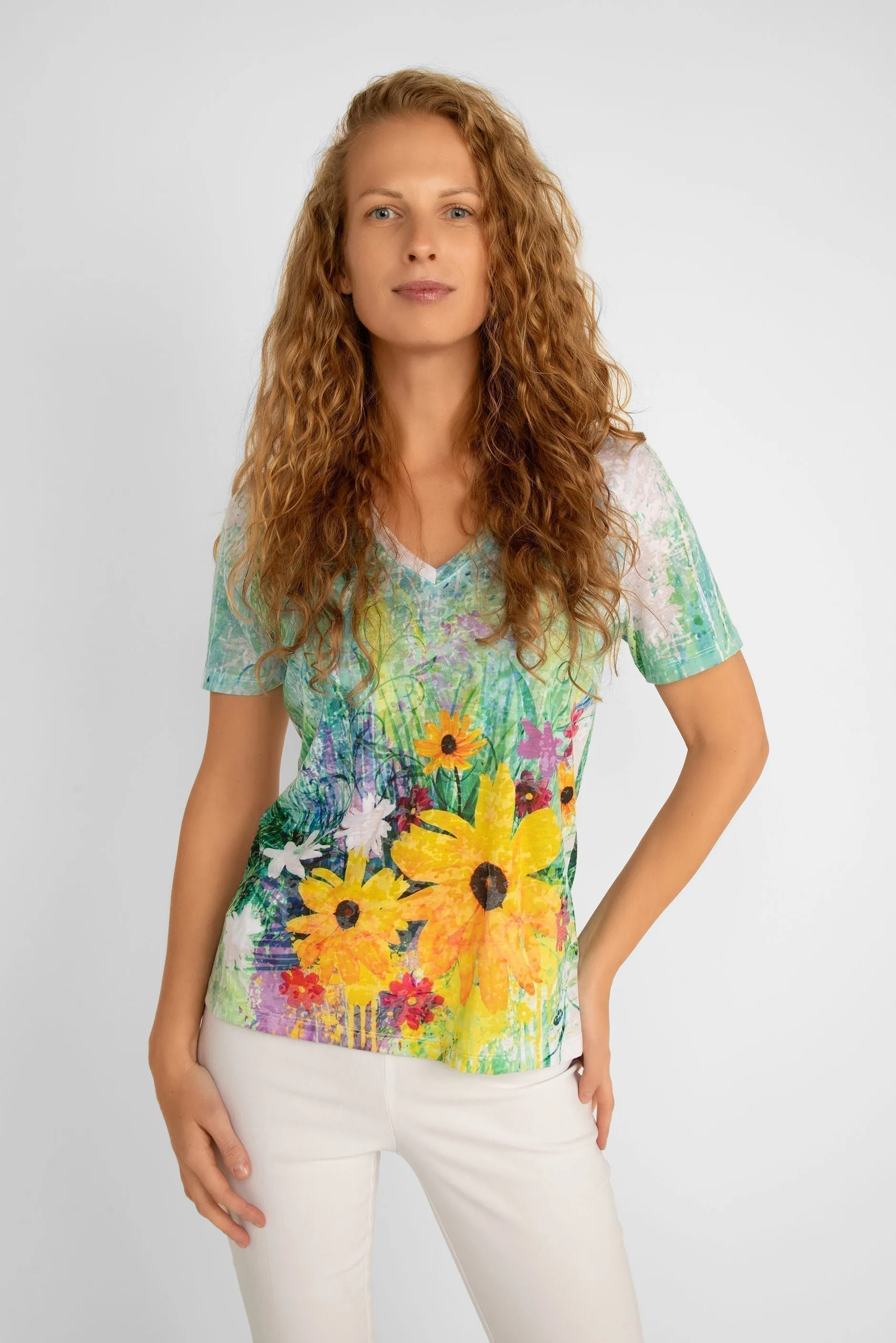 Turquoise Burnout T-Shirt sold by Bellissima