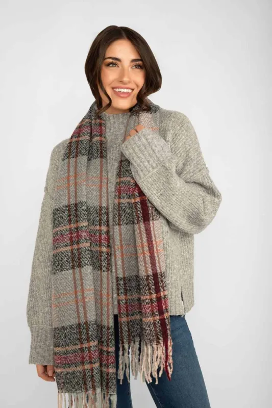 Herringbone Plaid Scarf sold by Bellissima