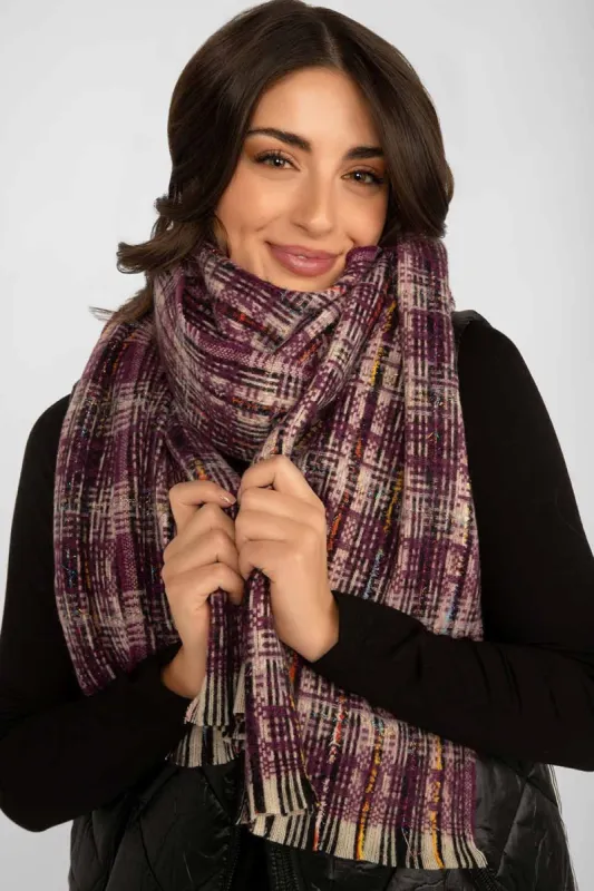 Purple Plaid Sparkle Scarf sold by Bellissima