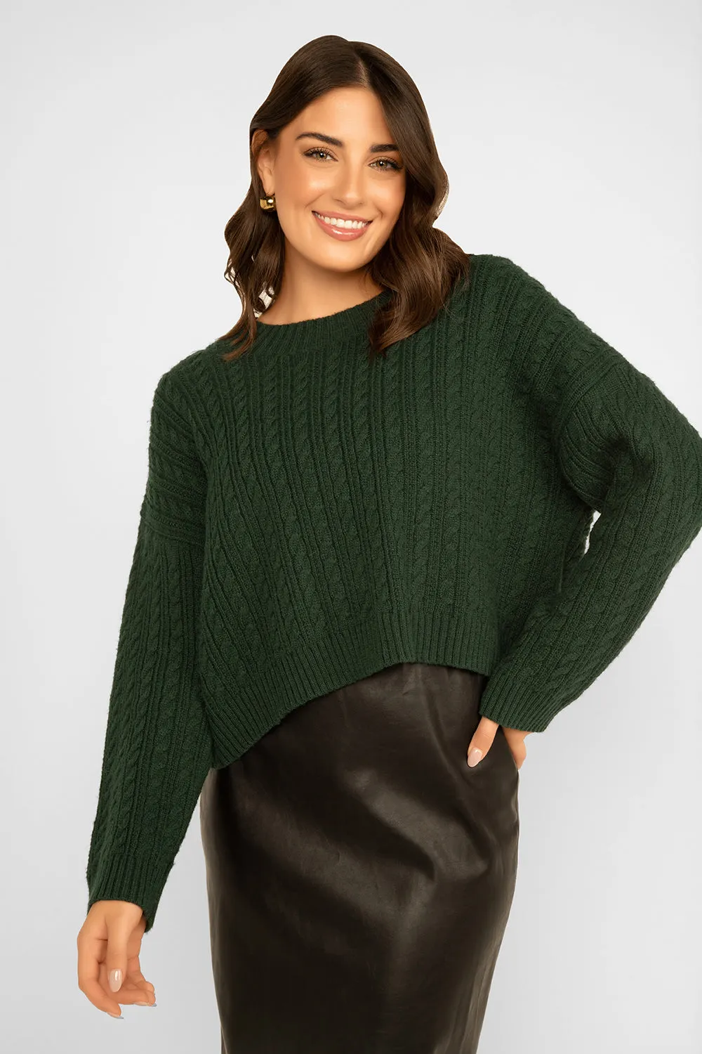 Long Sleeve Cable Knit Sweater sold by Bellissima product image thumbnail 2