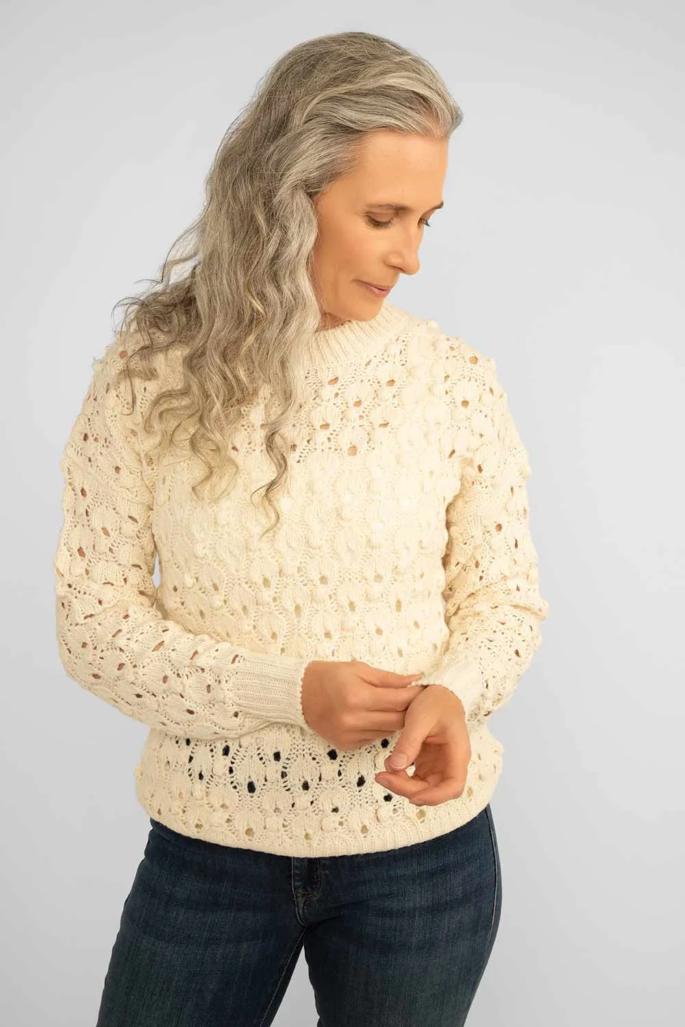 Crewneck Crochet Sweater sold by Bellissima