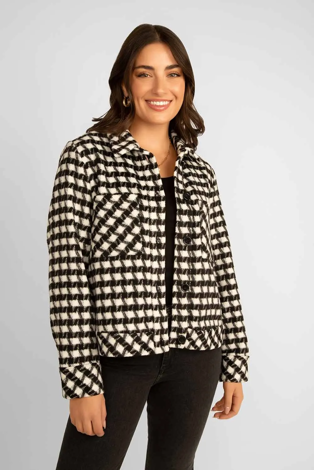 Knit Houndstooth Shacket sold by Bellissima product image thumbnail 2