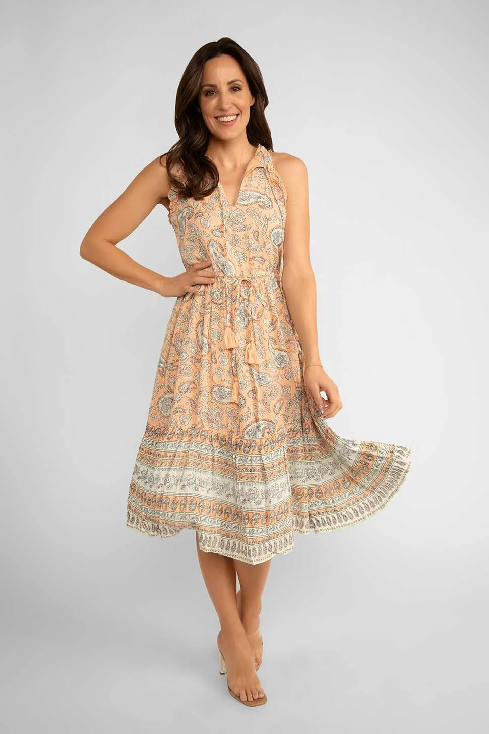 Paisley Print Ruffle Dress sold by Bellissima product image thumbnail 3