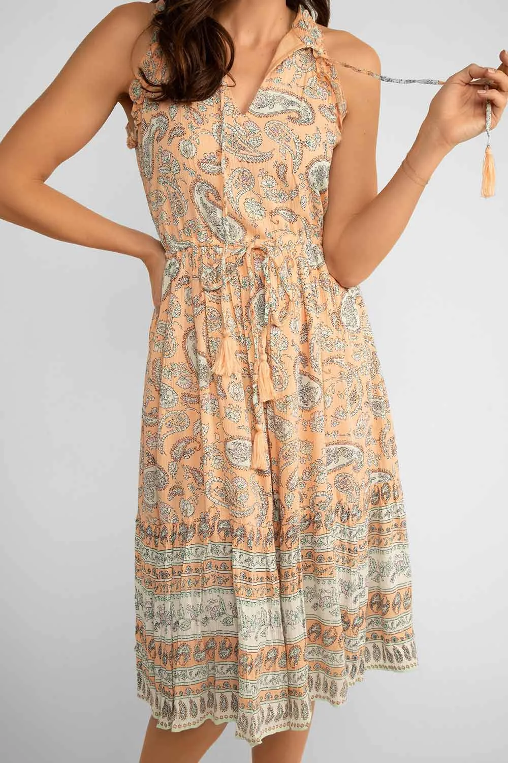 Paisley Print Ruffle Dress sold by Bellissima product image thumbnail 4