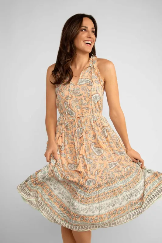 Paisley Print Ruffle Dress sold by Bellissima