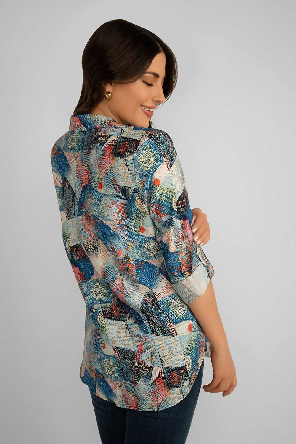 Pintuck Printed Blouse sold by Bellissima product image thumbnail 3