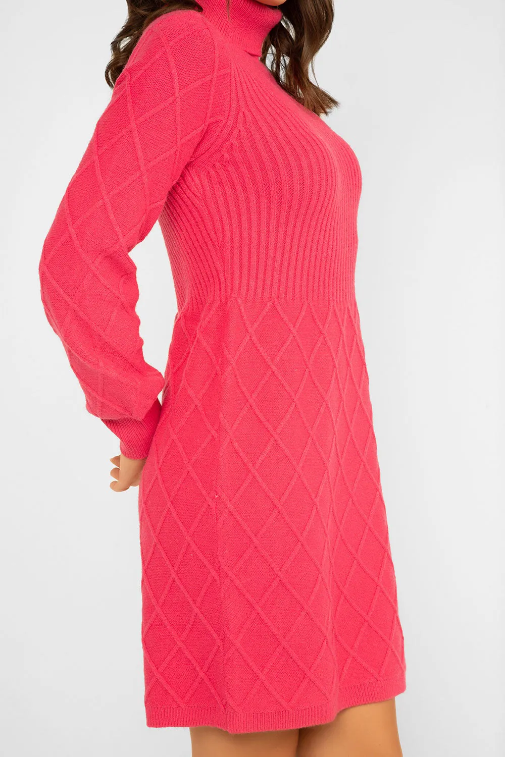 Turtleneck Ribbed Sweater Dress sold by Bellissima product image thumbnail 3