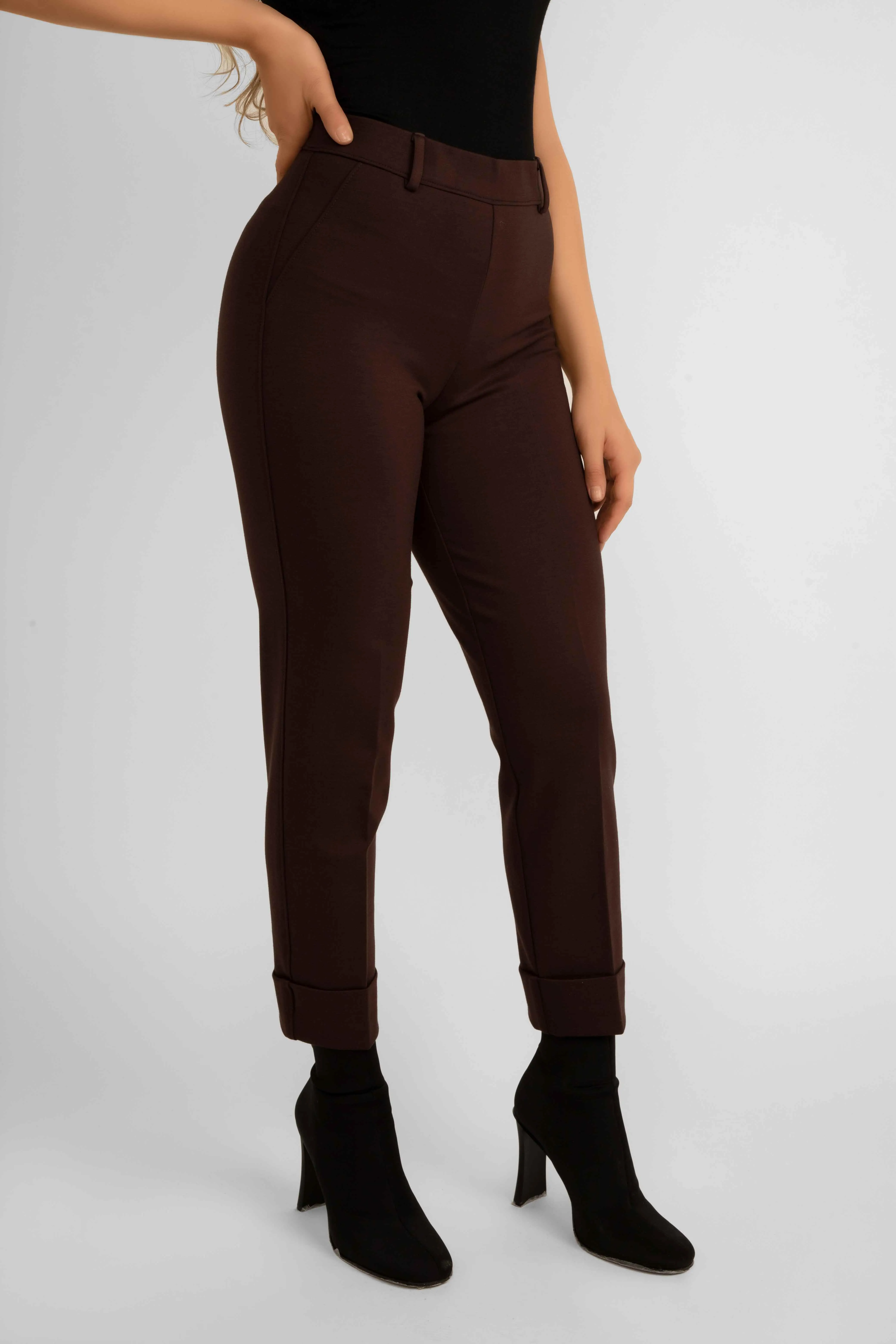 Cropped Pants With Cuffed Hem sold by Bellissima product image thumbnail 5
