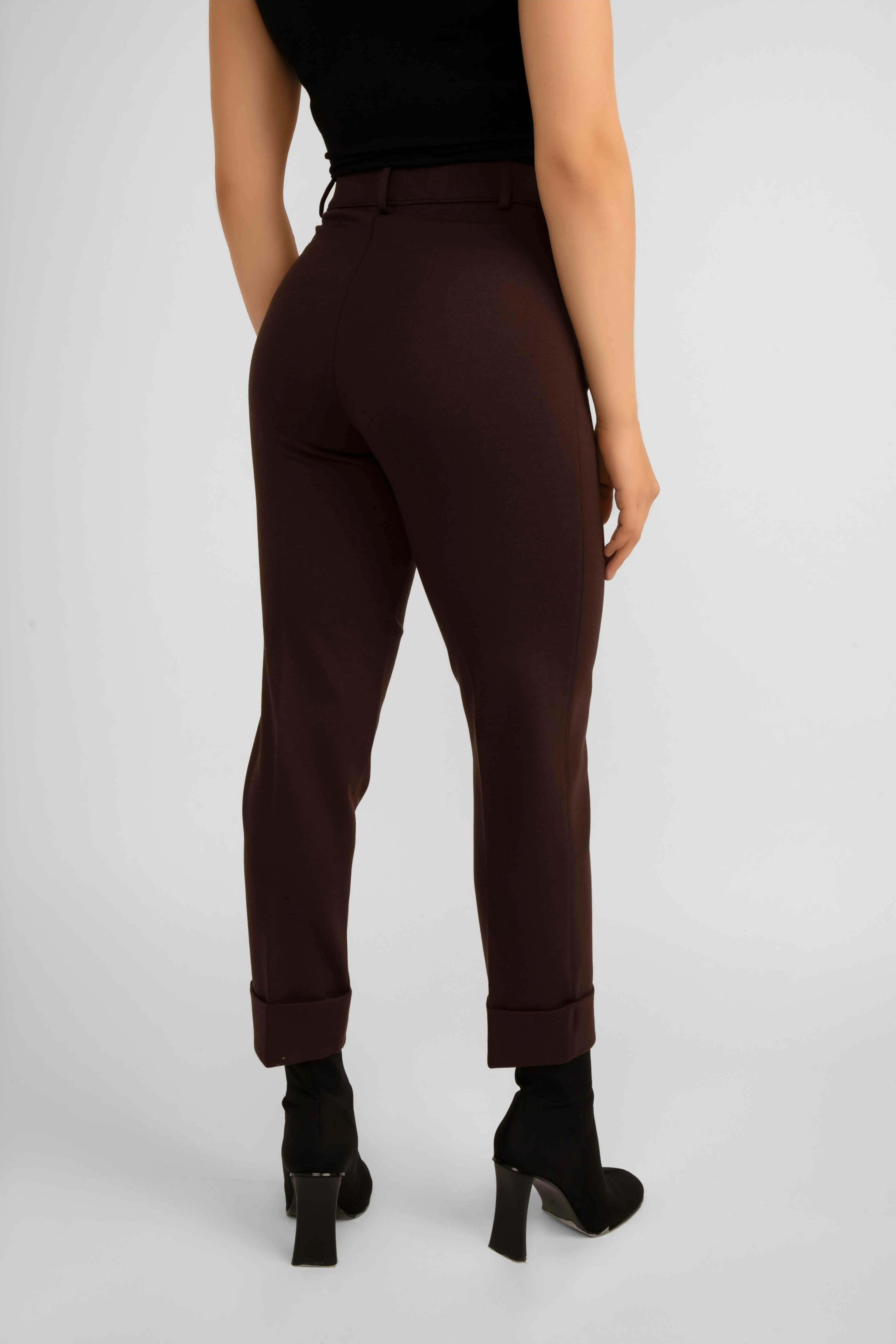 Cropped Pants With Cuffed Hem sold by Bellissima product image thumbnail 4