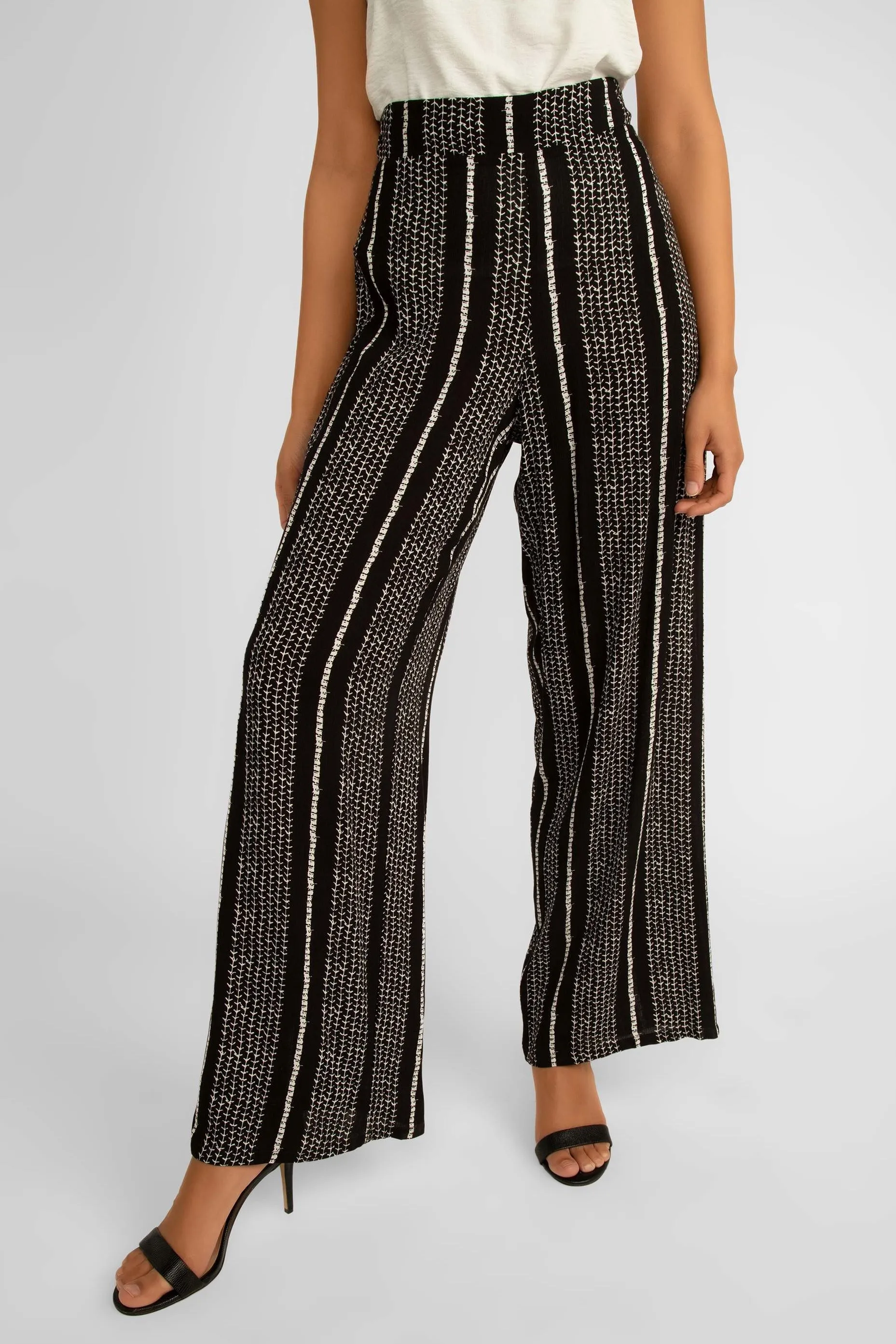 High Rise Wide Leg Striped Rayon Pants sold by Bellissima product image thumbnail 2