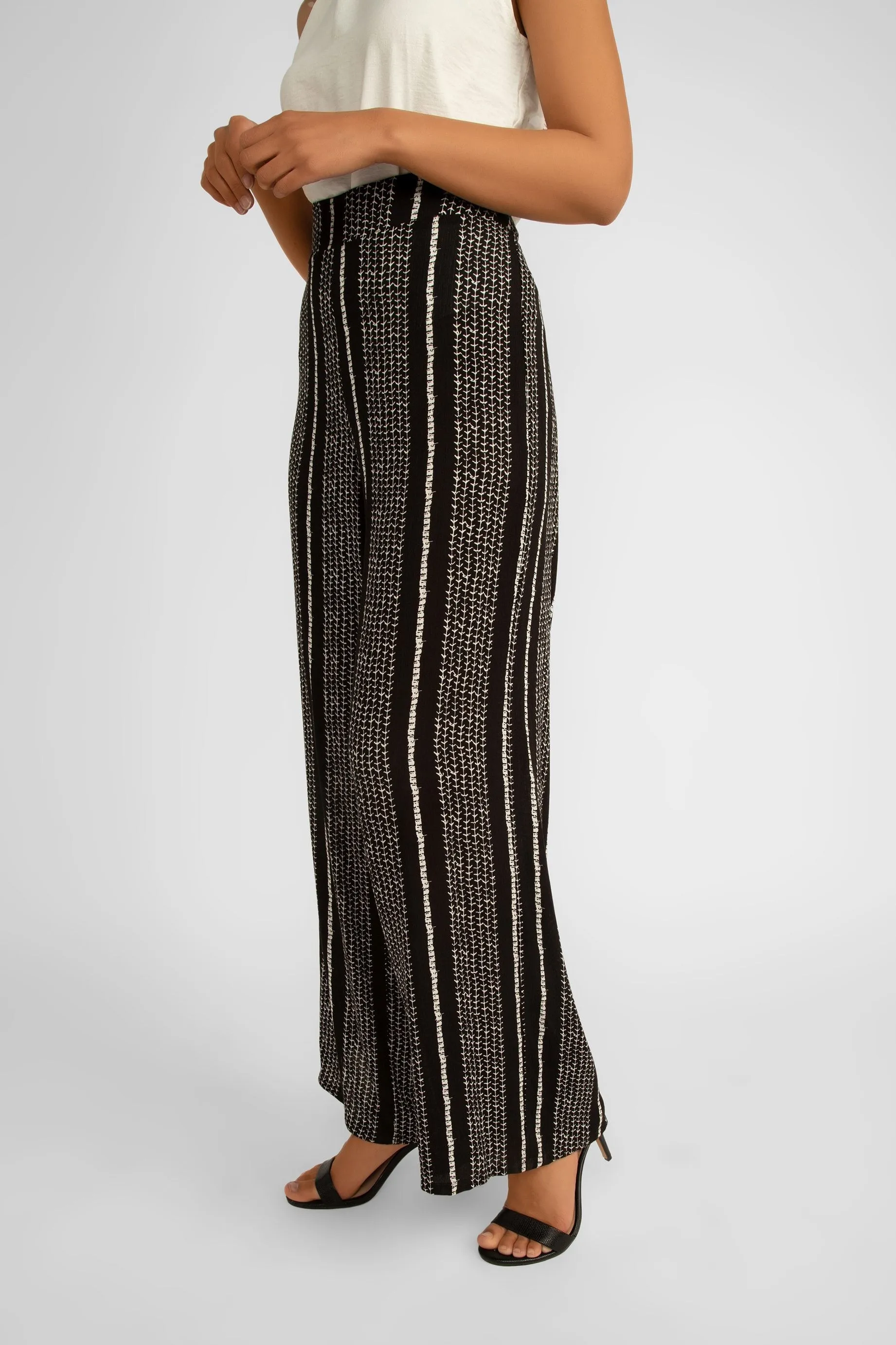 High Rise Wide Leg Striped Rayon Pants sold by Bellissima product image thumbnail 3