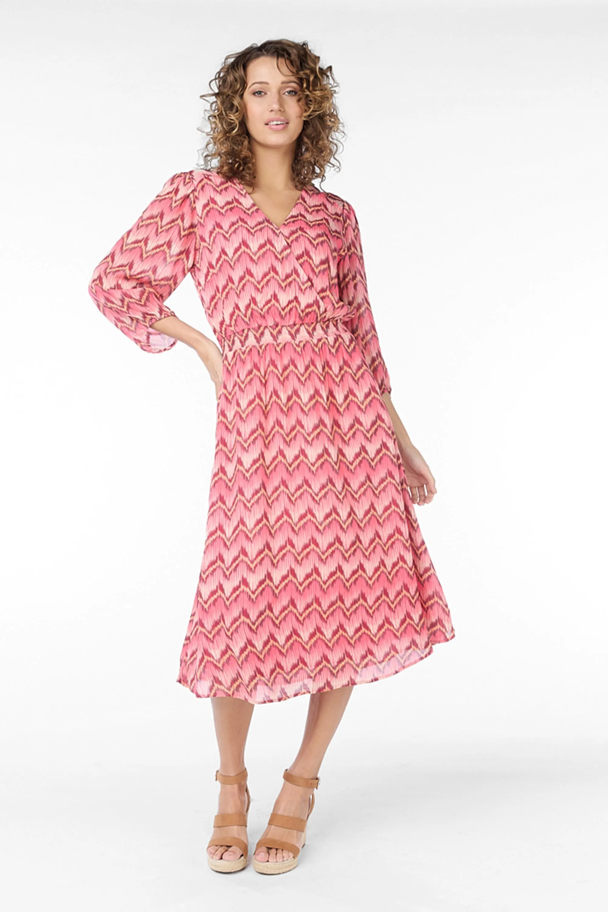 Zigzag Printed Midi Dress sold by Bellissima product image thumbnail 3