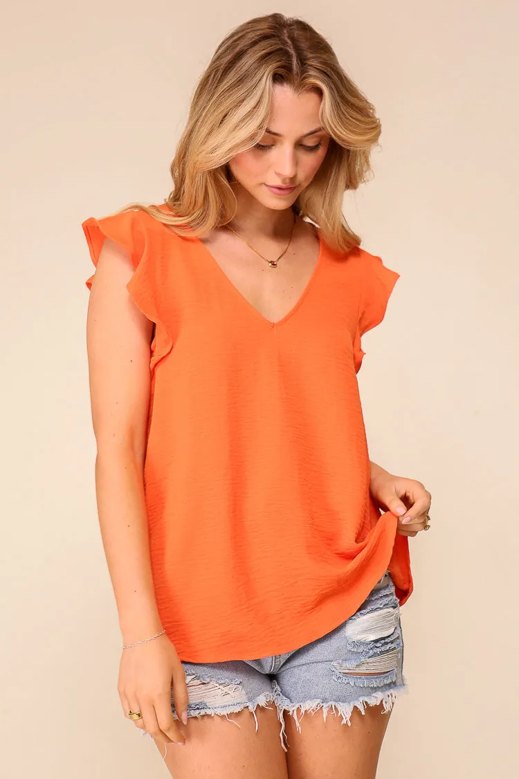 V-Neck Brooklyn Airflow Cap Ruffle Sleeve Top sold by Bellissima product image thumbnail 2
