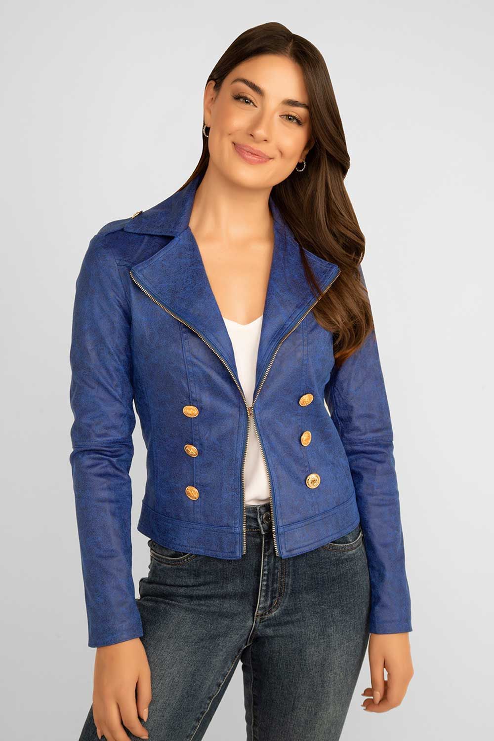 Moto Jacket With Gold Buttons sold by Bellissima product image thumbnail 2