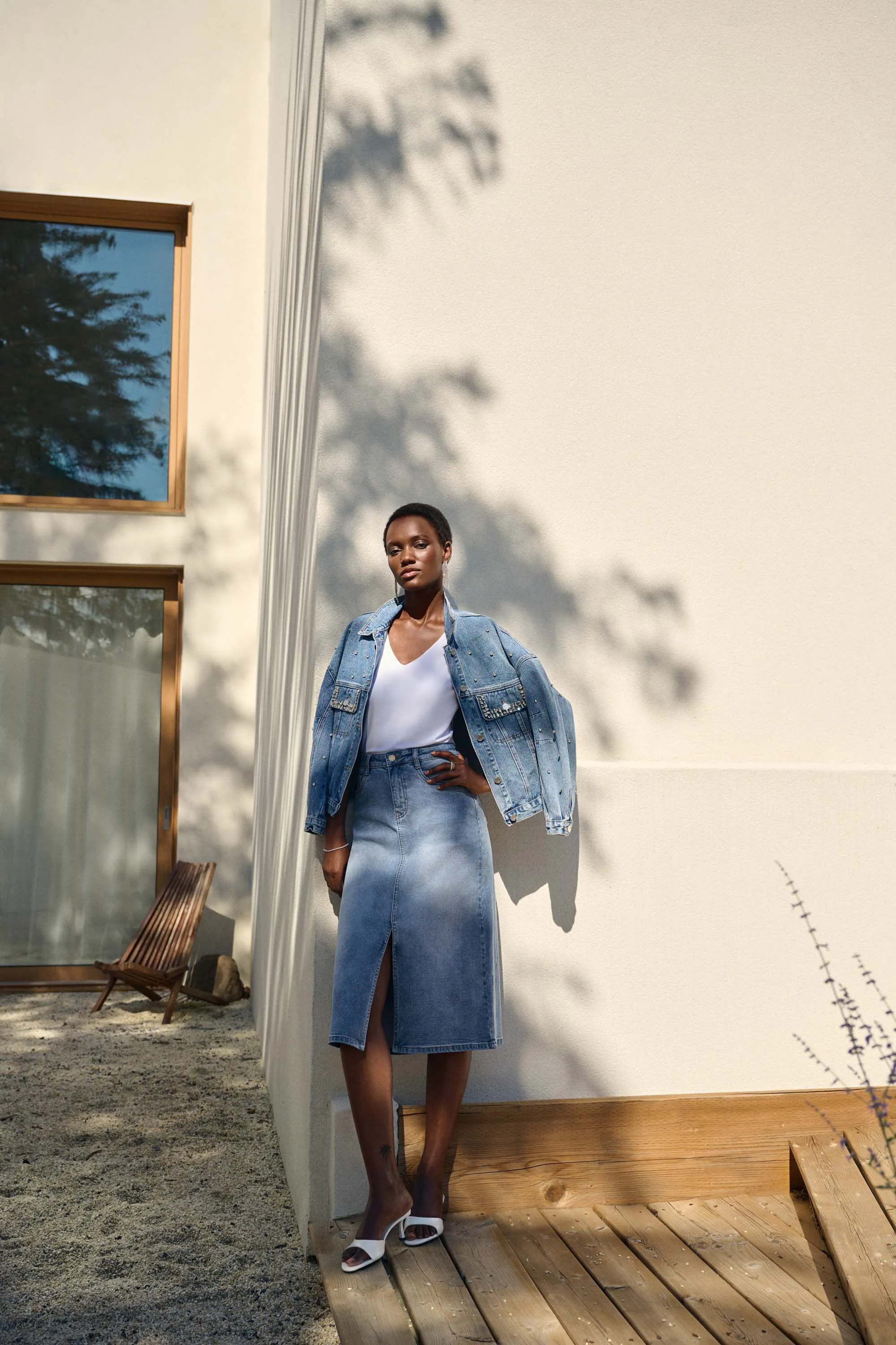 Denim A-Line Skirt sold by Bellissima