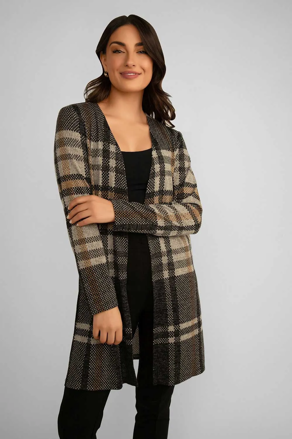 Long Plaid Cardigan sold by Bellissima